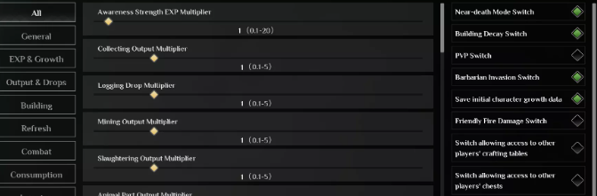 Personalizando modos e regras do servidor